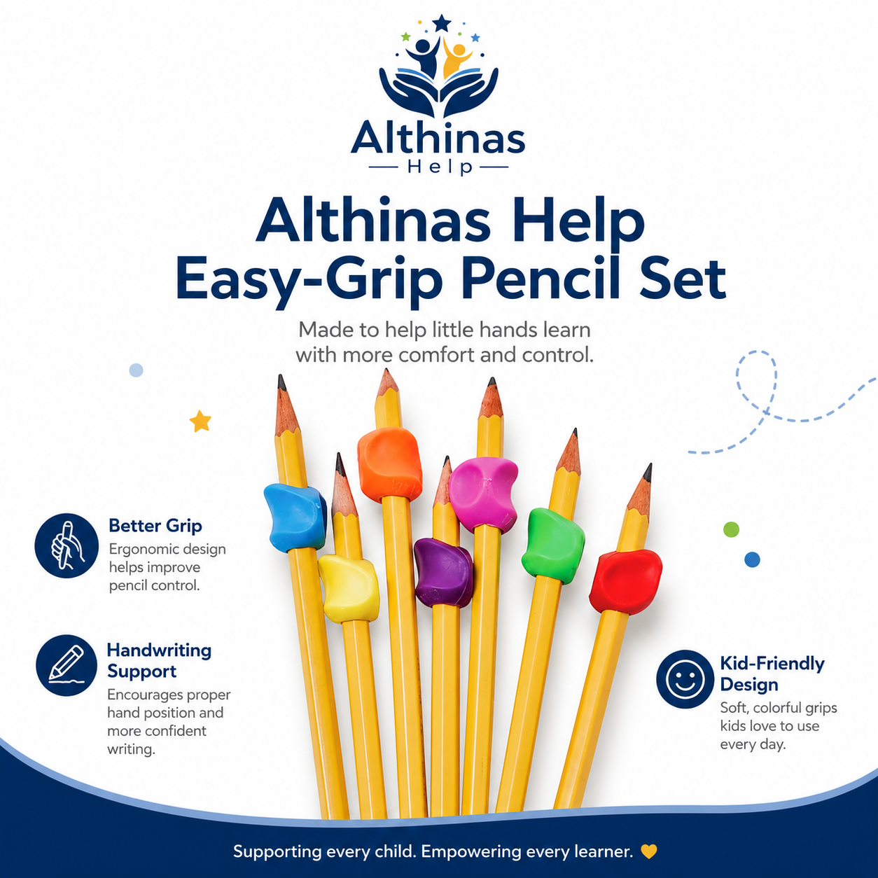 Althinas Help Easy-Grip Pencil Set