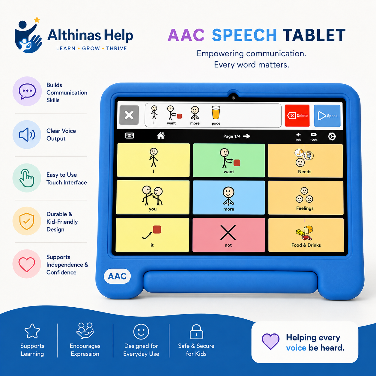 Althinas Help My Voice Tablet